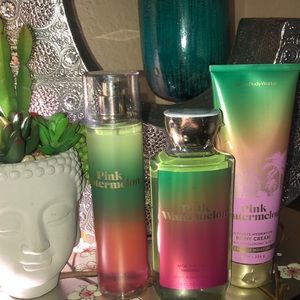 Bath and Bodyworks pink watermelon gift set combo